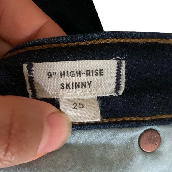 Madewell 25 dark wash 9” high-rise skinny preppy twee boho festival casual work - Picture 6 of 7